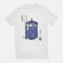 Police Box Sumi-E-Womens-Fitted-Tee-Astrobot Invention