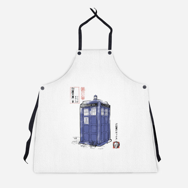 Police Box Sumi-E-Unisex-Kitchen-Apron-Astrobot Invention