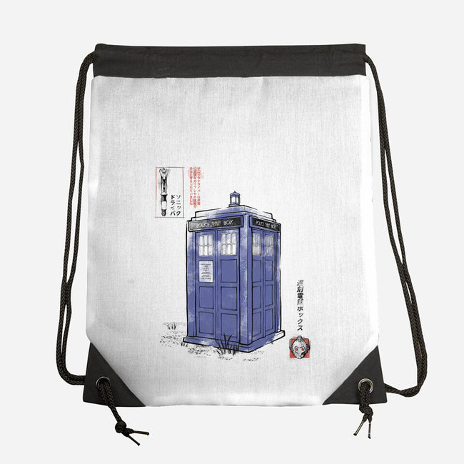 Police Box Sumi-E-None-Drawstring-Bag-Astrobot Invention