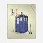 Police Box Sumi-E-None-Fleece-Blanket-Astrobot Invention