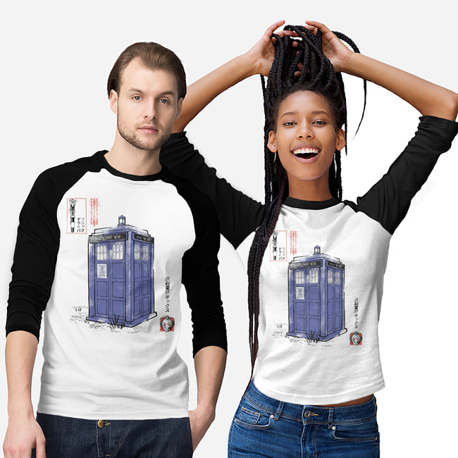 Police Box Sumi-E-Unisex-Baseball-Tee-Astrobot Invention