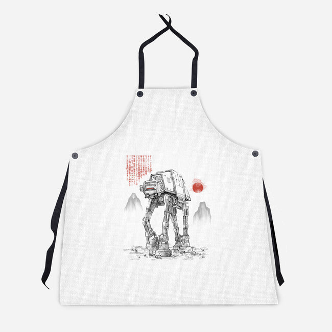 Armored Walker Sumi-E-Unisex-Kitchen-Apron-Astrobot Invention