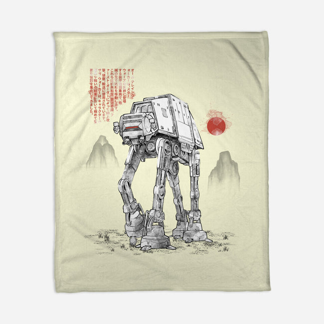 Armored Walker Sumi-E-None-Fleece-Blanket-Astrobot Invention