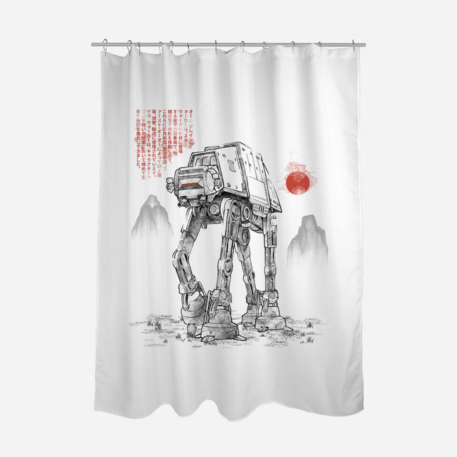 Armored Walker Sumi-E-None-Polyester-Shower Curtain-Astrobot Invention