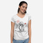 Armored Walker Sumi-E-Womens-V-Neck-Tee-Astrobot Invention