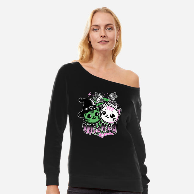 Wicked Kittens-Womens-Off Shoulder-Sweatshirt-palmstreet