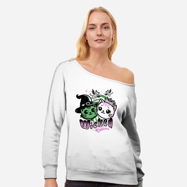 Wicked Kittens-Womens-Off Shoulder-Sweatshirt-palmstreet