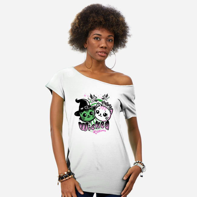 Wicked Kittens-Womens-Off Shoulder-Tee-palmstreet