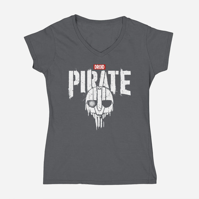 Droid Pirate-Womens-V-Neck-Tee-teesgeex