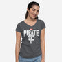 Droid Pirate-Womens-V-Neck-Tee-teesgeex