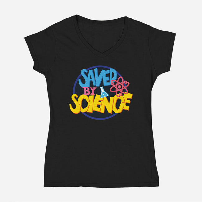 Saved By Science-Womens-V-Neck-Tee-DrMonekers