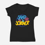 Saved By Science-Womens-V-Neck-Tee-DrMonekers