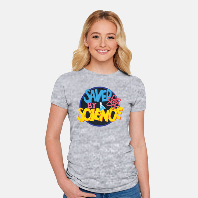 Saved By Science-Womens-Fitted-Tee-DrMonekers