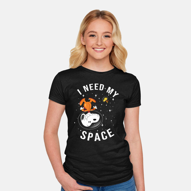 I Need My Space Snoopy-Womens-Fitted-Tee-MaxoArt