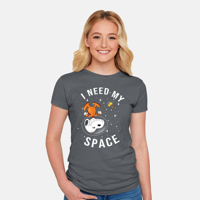 I Need My Space Snoopy-Womens-Fitted-Tee-MaxoArt