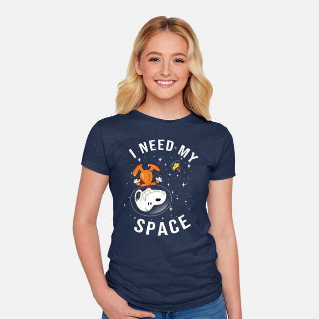 I Need My Space Snoopy-Womens-Fitted-Tee-MaxoArt