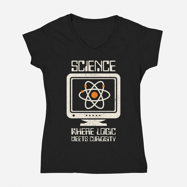 Where Logic Meets Curiosity-Womens-V-Neck-Tee-sachpica