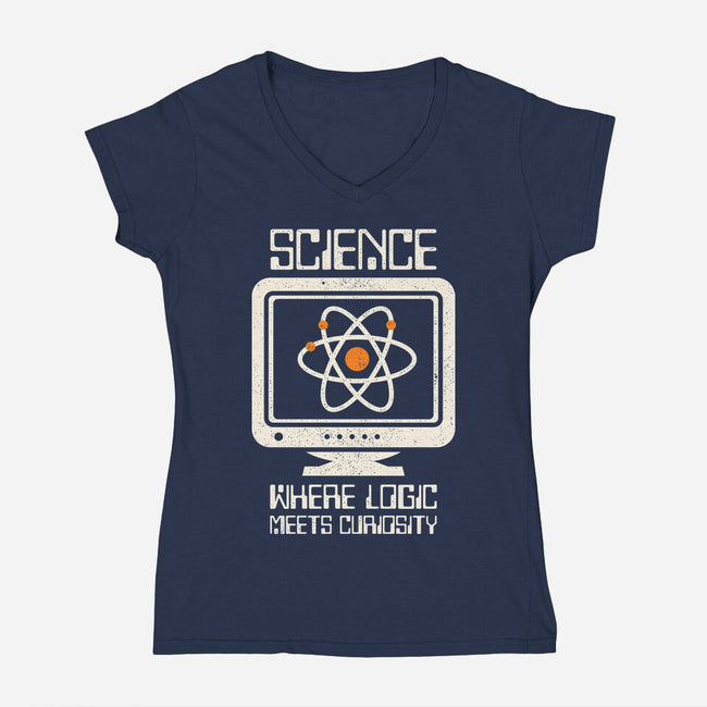 Where Logic Meets Curiosity-Womens-V-Neck-Tee-sachpica