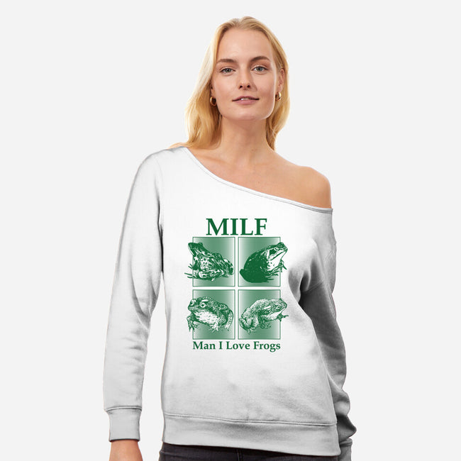 I Love Frogs-Womens-Off Shoulder-Sweatshirt-sachpica