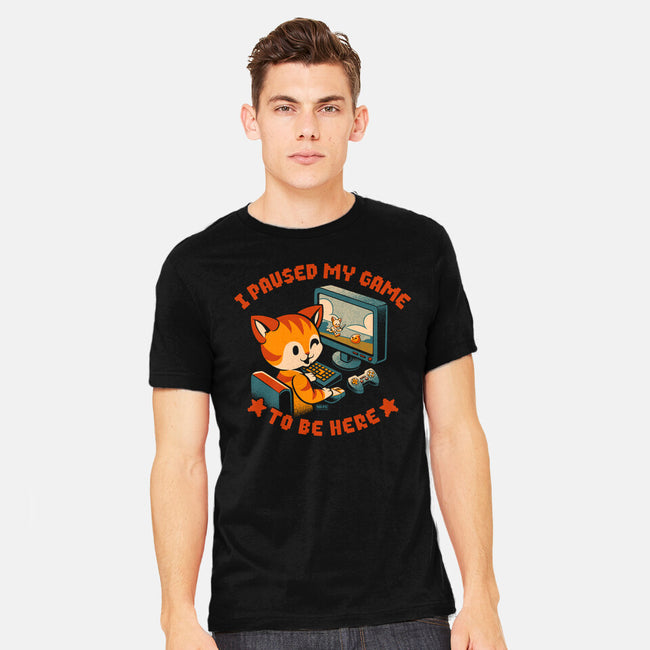 I Paused My Game To Be Here-Mens-Heavyweight-Tee-worlddominationforcats