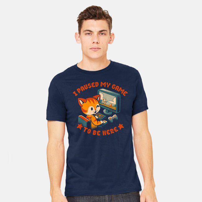 I Paused My Game To Be Here-Mens-Heavyweight-Tee-worlddominationforcats