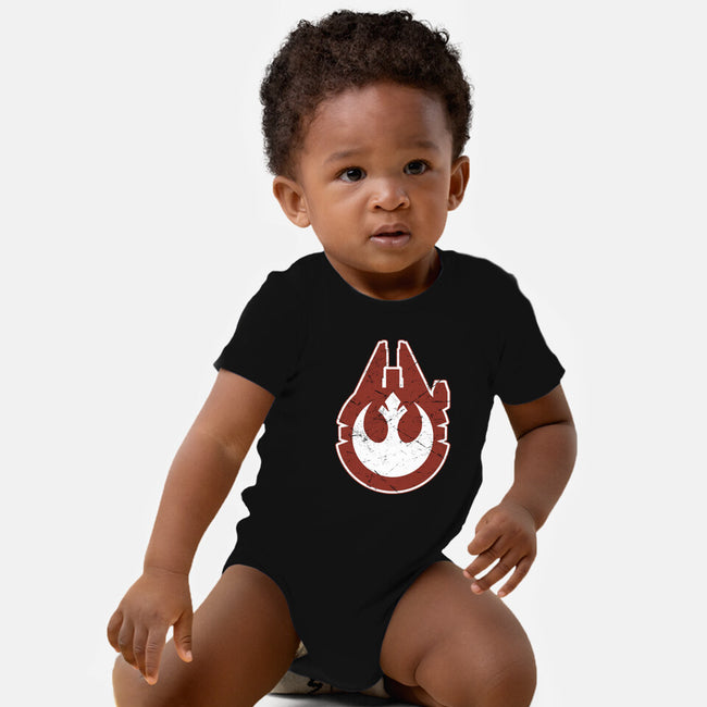 Vintage Millenium Falcon-Baby-Basic-Onesie-Astrobot Invention