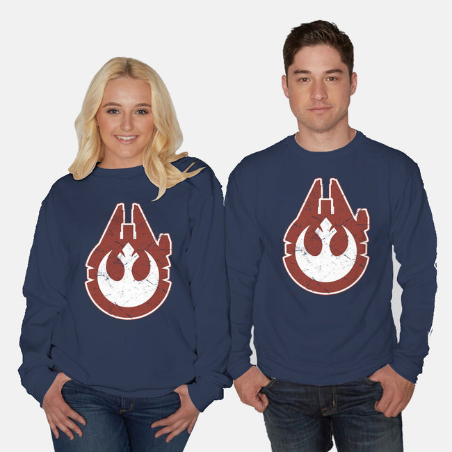 Vintage Millenium Falcon-Unisex-Crew Neck-Sweatshirt-Astrobot Invention