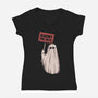 Haunt The Rich-Womens-V-Neck-Tee-eduely