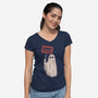 Haunt The Rich-Womens-V-Neck-Tee-eduely