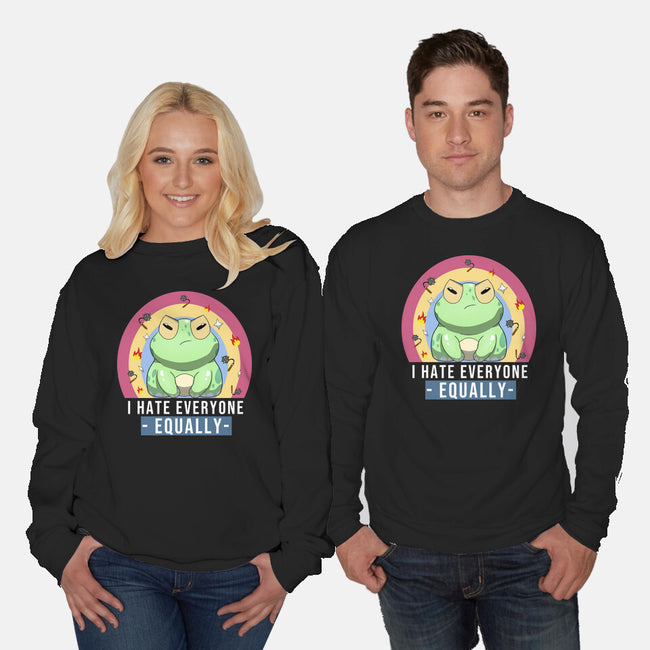 I Hate Everyone Equally-Unisex-Crew Neck-Sweatshirt-MaxoArt