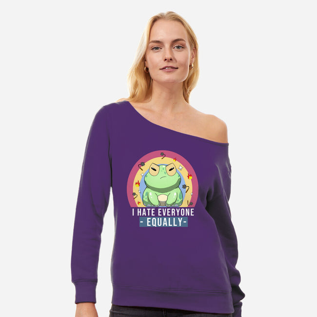 I Hate Everyone Equally-Womens-Off Shoulder-Sweatshirt-MaxoArt