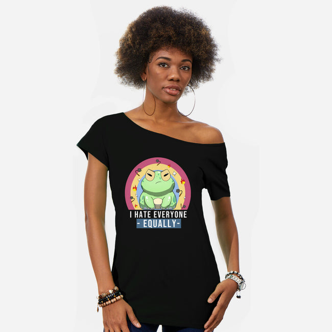 I Hate Everyone Equally-Womens-Off Shoulder-Tee-MaxoArt