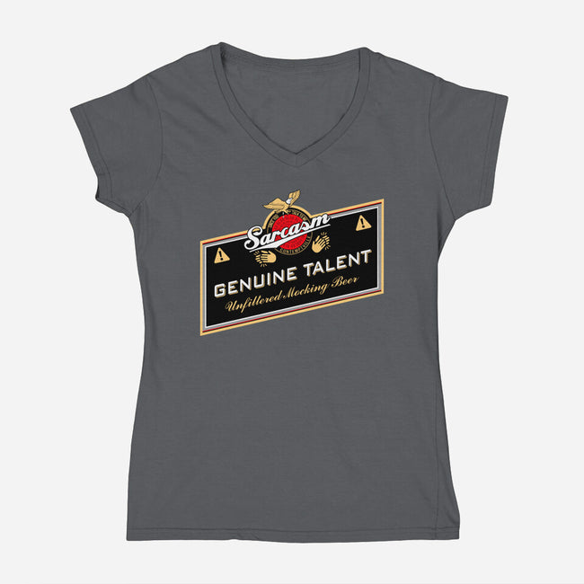 Genuine Talent-Womens-V-Neck-Tee-NMdesign