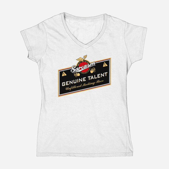 Genuine Talent-Womens-V-Neck-Tee-NMdesign