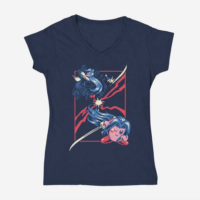 Overpowered-Womens-V-Neck-Tee-Henrique Torres