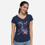 Overpowered-Womens-V-Neck-Tee-Henrique Torres