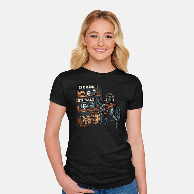 Heads On Sale-Womens-Fitted-Tee-glitchygorilla