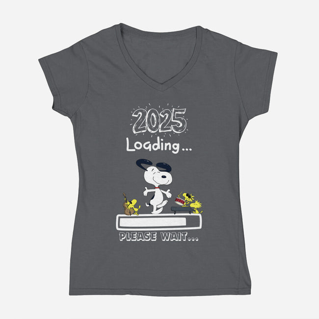 New Year Loading-Womens-V-Neck-Tee-MaxoArt