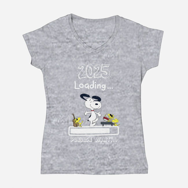 New Year Loading-Womens-V-Neck-Tee-MaxoArt