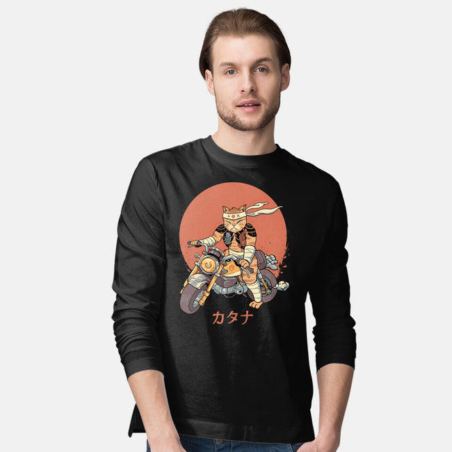 Biker Gang Catana Meowster-Mens-Long Sleeved-Tee-vp021