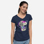 80s Walk-Womens-V-Neck-Tee-sebasebi