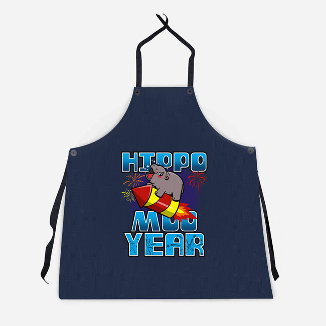 Hippo Moo Year-Unisex-Kitchen-Apron-Boggs Nicolas