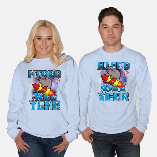 Hippo Moo Year-Unisex-Crew Neck-Sweatshirt-Boggs Nicolas