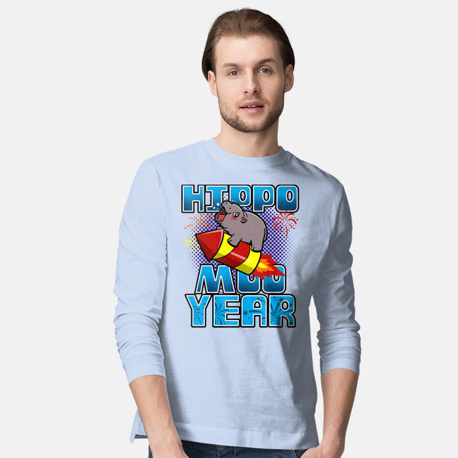 Hippo Moo Year-Mens-Long Sleeved-Tee-Boggs Nicolas