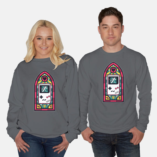 8Bits Stained Glass-Unisex-Crew Neck-Sweatshirt-paulagarcia