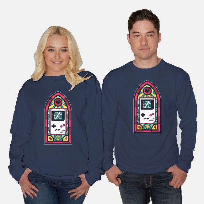 8Bits Stained Glass-Unisex-Crew Neck-Sweatshirt-paulagarcia