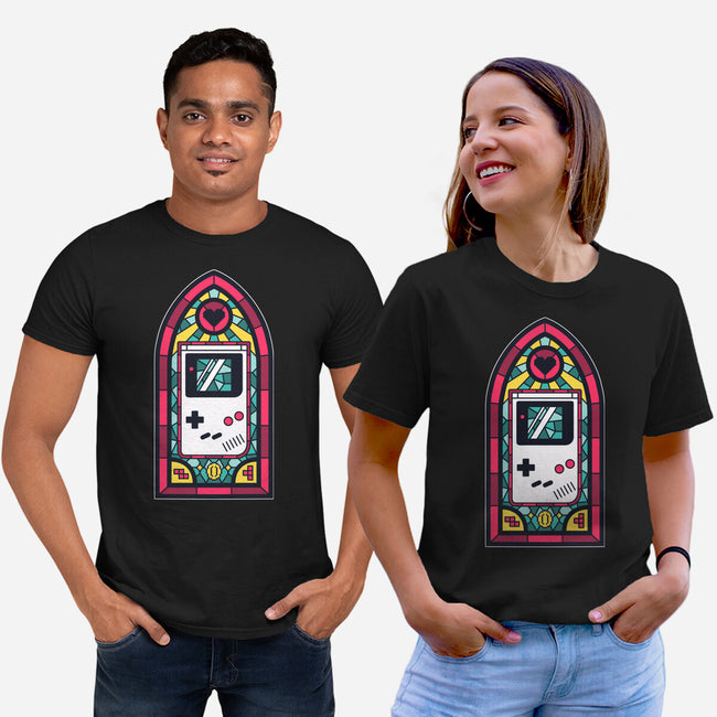 8Bits Stained Glass-Unisex-Basic-Tee-paulagarcia