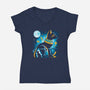 Bastet Goddess-Womens-V-Neck-Tee-Vallina84