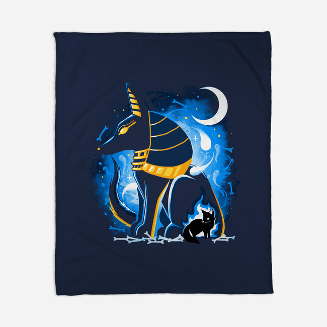 Anubis God-None-Fleece-Blanket-Vallina84