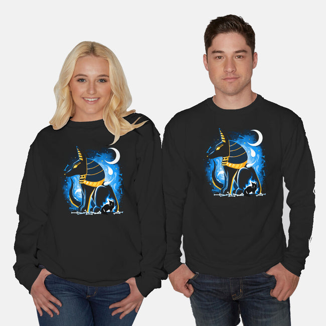 Anubis God-Unisex-Crew Neck-Sweatshirt-Vallina84